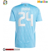 Moške Nogometnih dresov Belgija Amadou Onana #24 Gostujoči EP 2024 Kratki rokavi